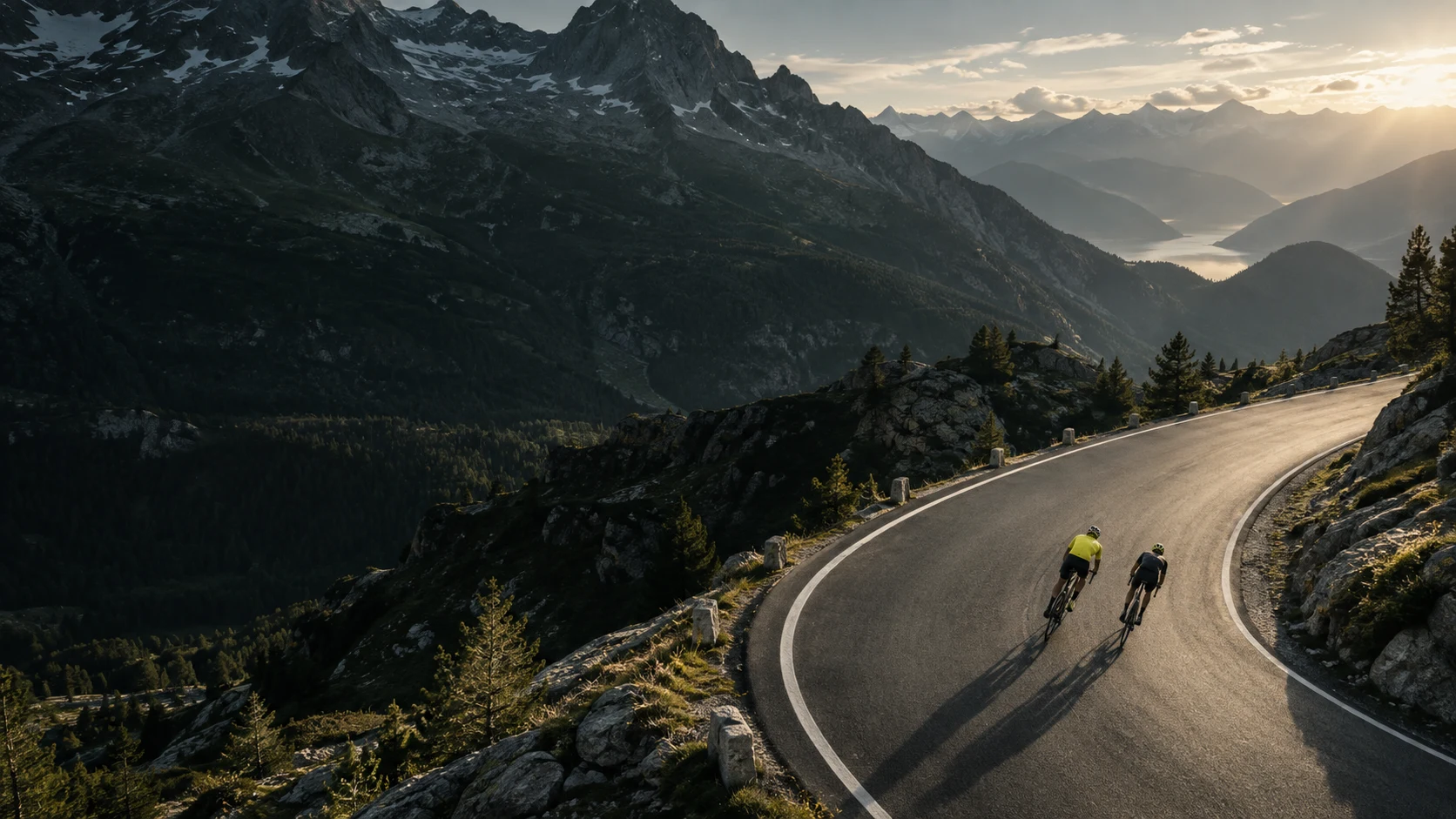 Ciclistes per una carretera de muntanya